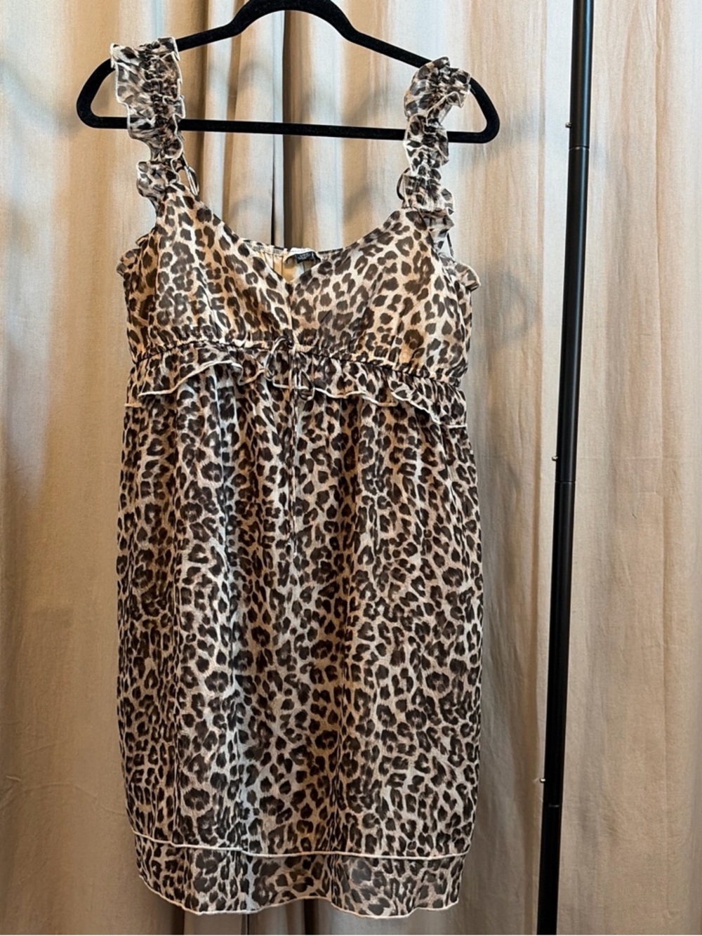 American Eagle Outfitters Brown Leopard Print Slip Dress